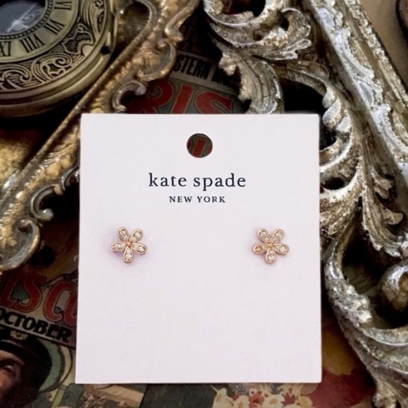 KATE SPADE • Rose Gold Gleaming Gardenia Flower Earrings - Picture 4 of 4
